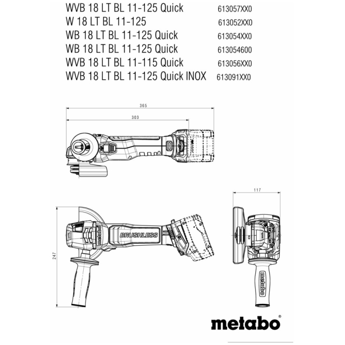 KOTNI BRUSILNIK AKU WB 18 LT BL 11-125 Q slika
