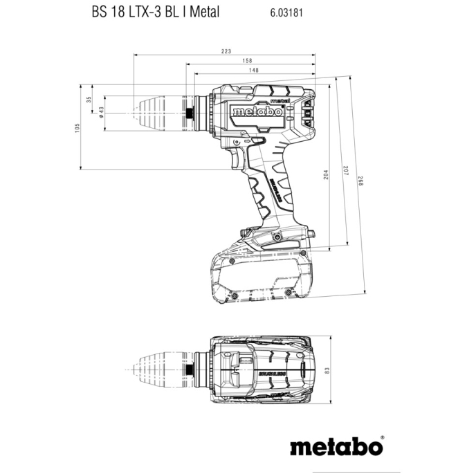 VRTALNIK/VIJAČNIK BS 18 LTX-3 BL I METAL slika